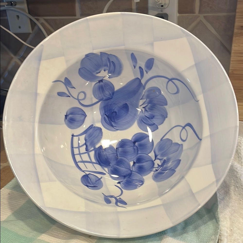 Antica Fornace Blue Floral Ceramic Bowl